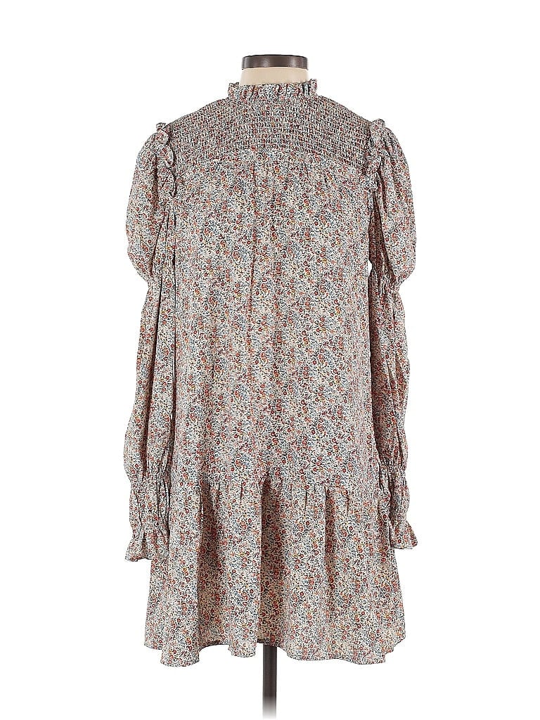 WAYF Paisley Gray Casual Dress Size S - photo 1
