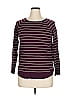 Pink Clover Stripes Burgundy Pullover Sweater Size XL - photo 1