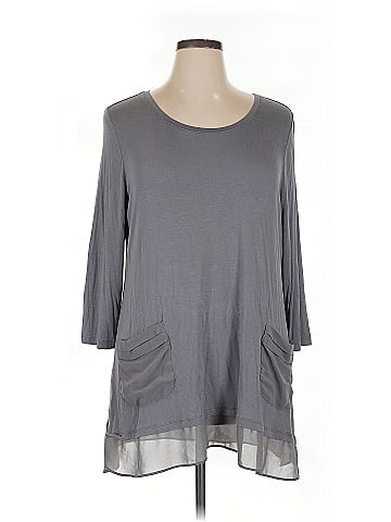 LOGO by Lori Goldstein 3/4 Sleeve Top (view 1)