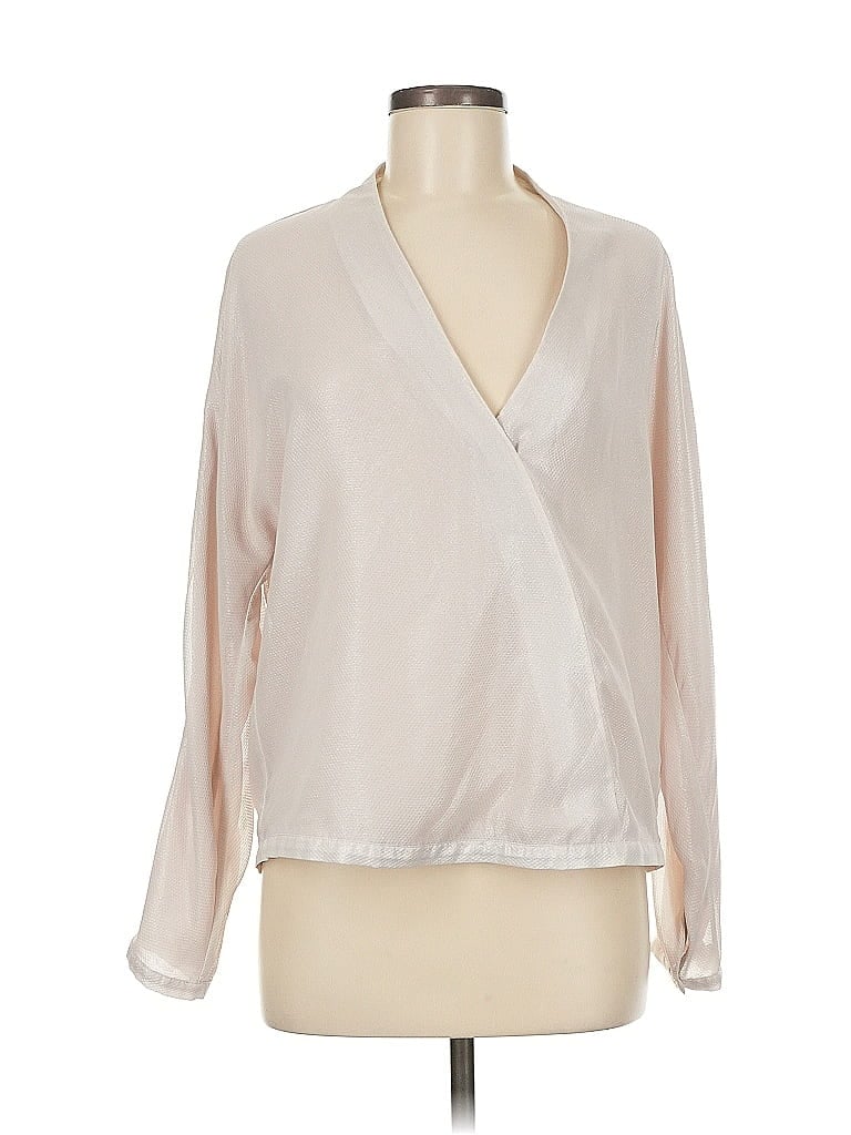 Pre-owned Reiss Long Sleeve Blouse In White