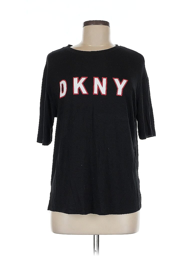 Pre-owned Dkny Short Sleeve T-shirt In Black