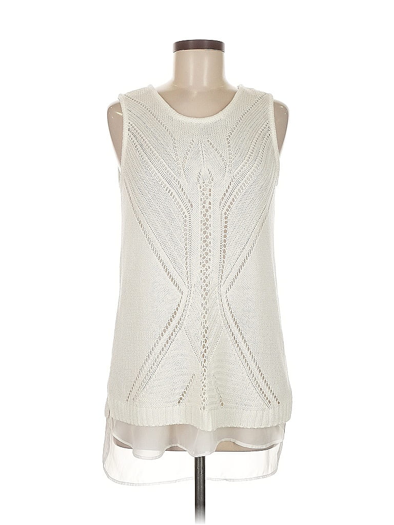 Soho JEANS NEW YORK & COMPANY 100% Acrylic Ivory Sweater Vest Size M - photo 1