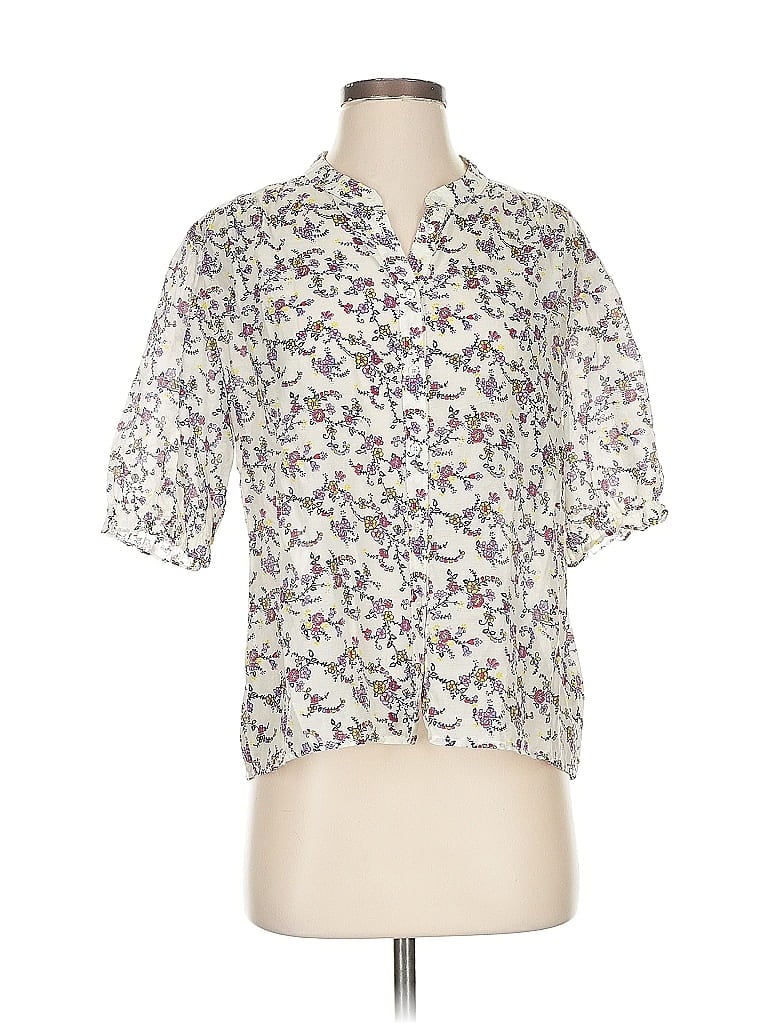 Xirena Floral Ivory Short Sleeve Blouse Size XS - photo 1