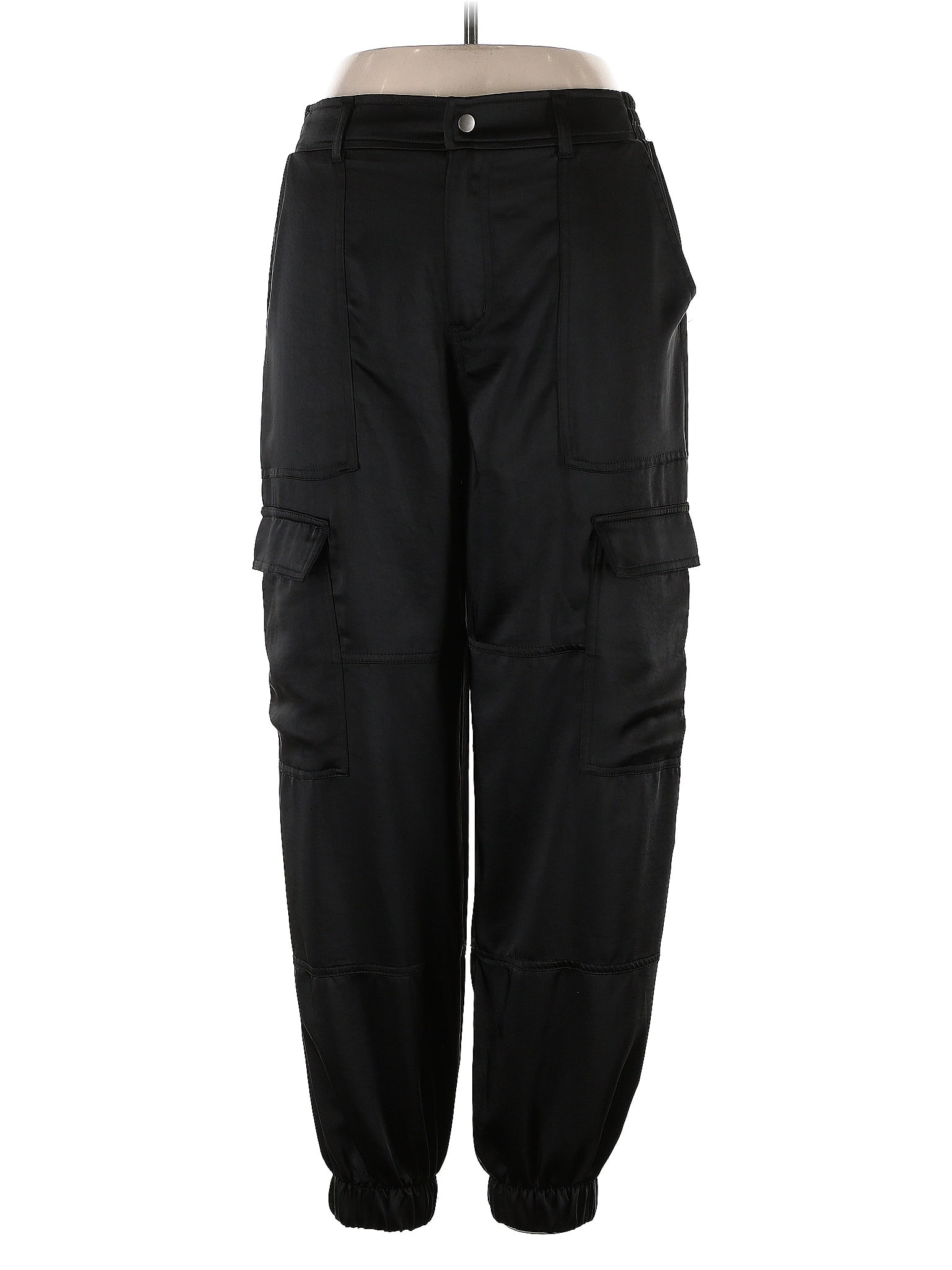 Wild Fable 100% Polyester Black Cargo Pants Size L