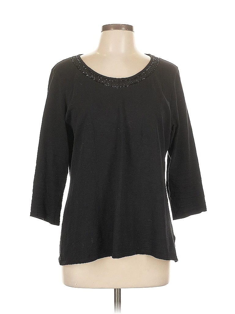 COLDWATER CREEK Pre-owned 3/4 Sleeve T-shirt In Black