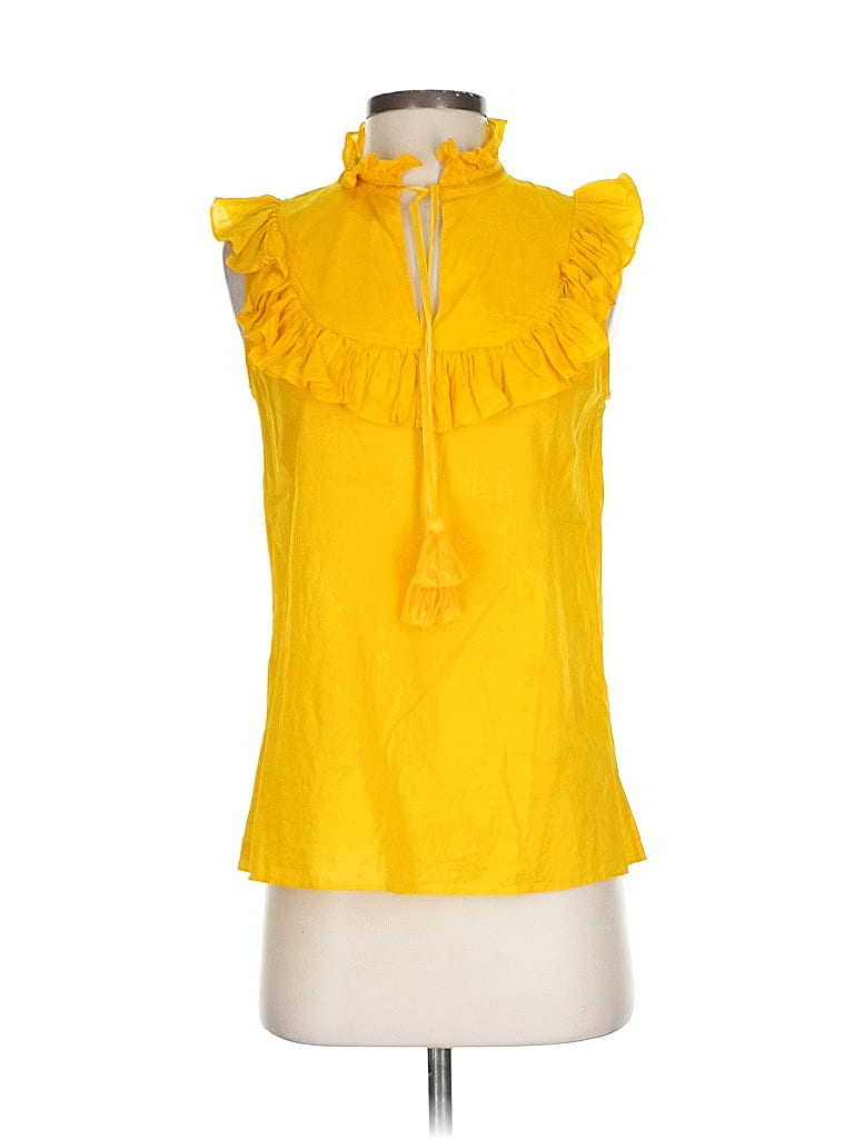 Click to view more detailed imagery on our partner's website Pre-owned Figue Sleeveless Blouse In Yellow