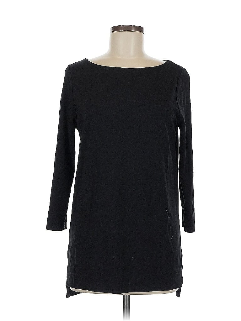 Pre-owned Halogen 3/4 Sleeve T-shirt In Black