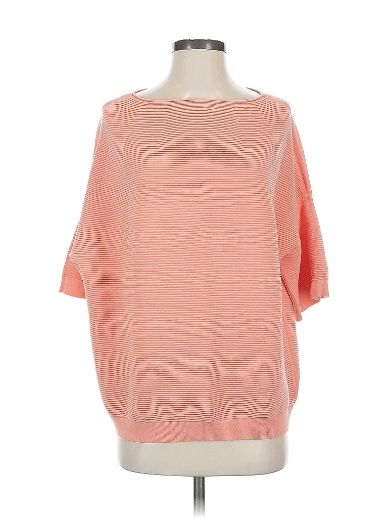 Pre-owned Lafayette 148 3/4 Sleeve Top Pink Boatneck Tops