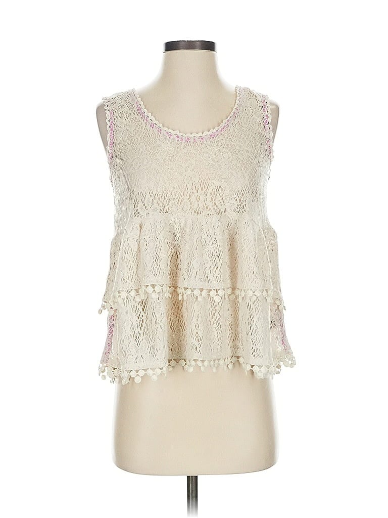 Pre-owned Free People Sleeveless Blouse In White