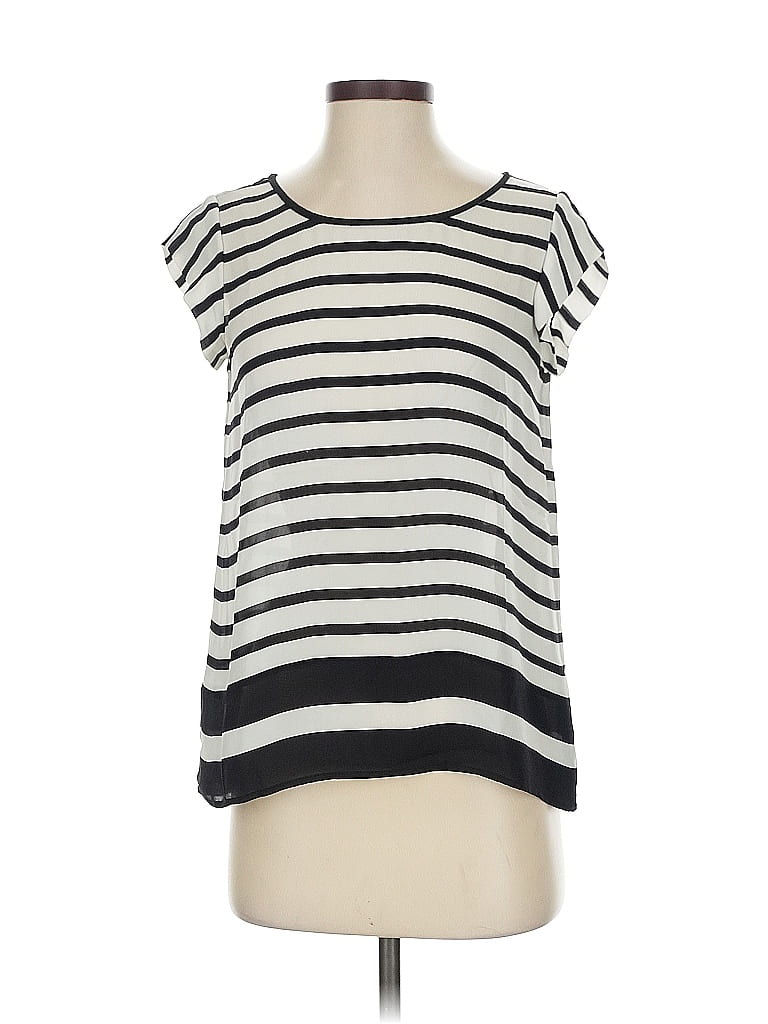 Pre-owned Joie Short Sleeve Top Ivory Boatneck Tops In White