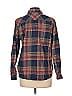 Natural Reflections 100% Cotton Plaid Burgundy Long Sleeve Button-Down Shirt Size L - photo 2
