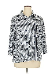 Alfred Dunner 3/4 Sleeve Button Down Shirt