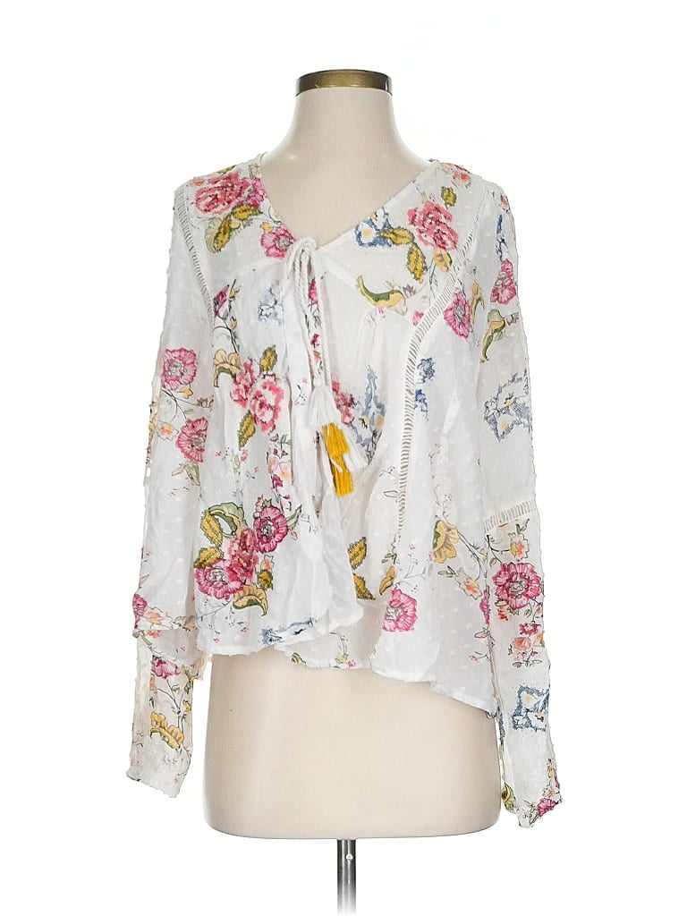 Pre-owned Kut From The Kloth Long Sleeve Blouse In White