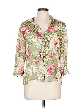Jones New York Signature 3/4 Sleeve Silk Top
