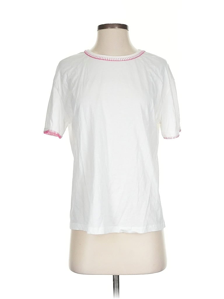 MNG 100% Cotton White Short Sleeve T-Shirt Size XS - photo 1