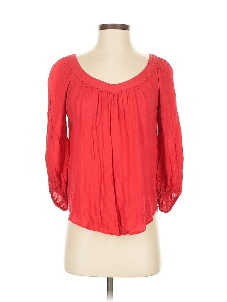 Click to view more detailed imagery on our partner's website Pre-owned Maeve By Anthropologie 3/4 Sleeve Blouse In Red