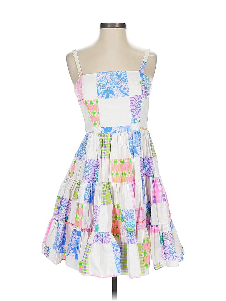 Lilly Pulitzer 100% Cotton Print White Cocktail Dress Size 0 - photo 1