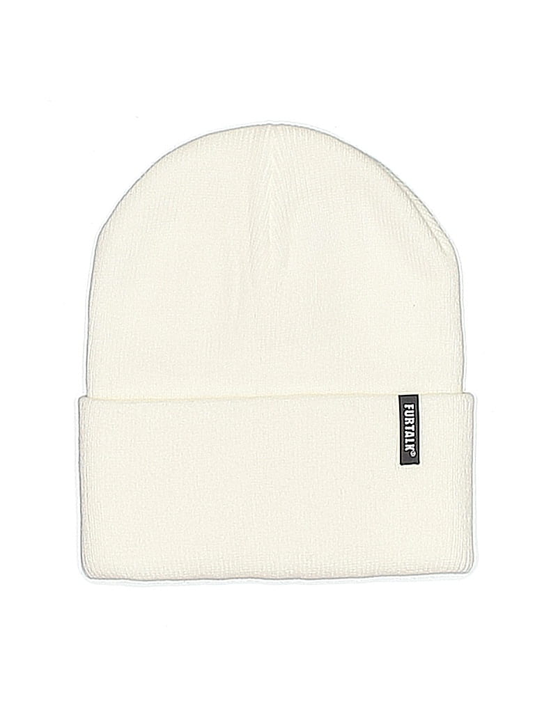 Pre-owned Furtalk Beanie Hat In White