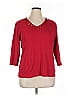 JM Collection 100% Cotton Red 3/4 Sleeve Top Size XL - photo 1