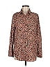 Umgee 100% Polyester Animal Print Brown Long Sleeve Blouse Size M - photo 1