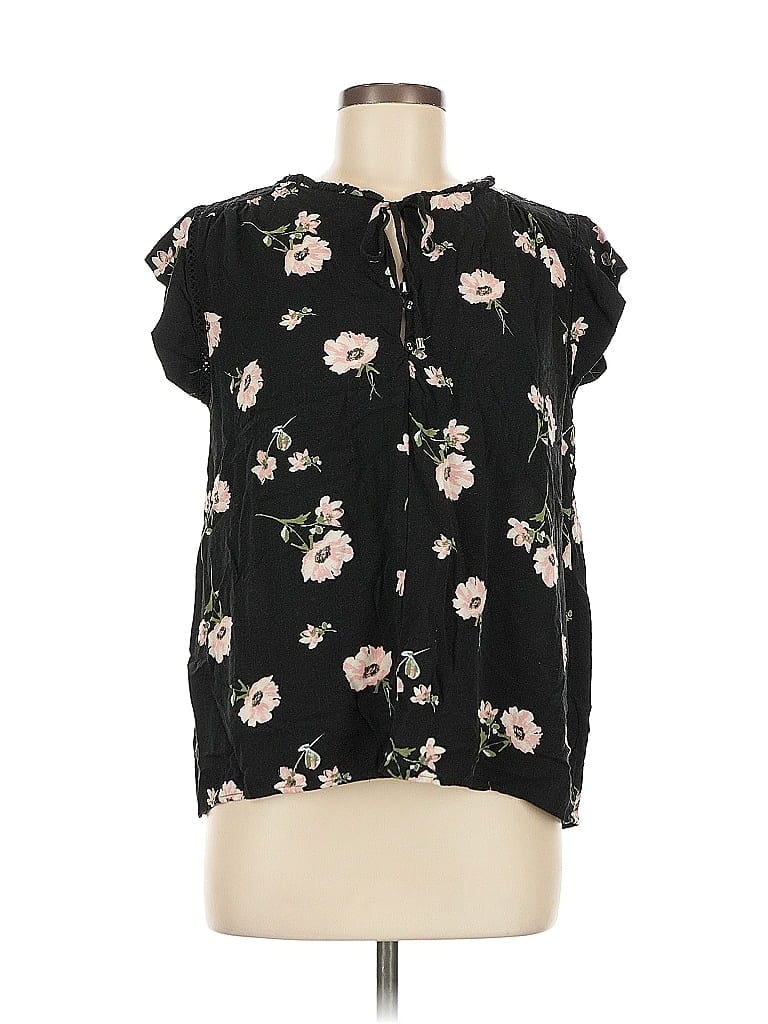 Pre-owned Buffalo By David Bitton Short Sleeve Blouse In Black