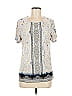 JM Collection Ivory Short Sleeve Blouse Size M - photo 1
