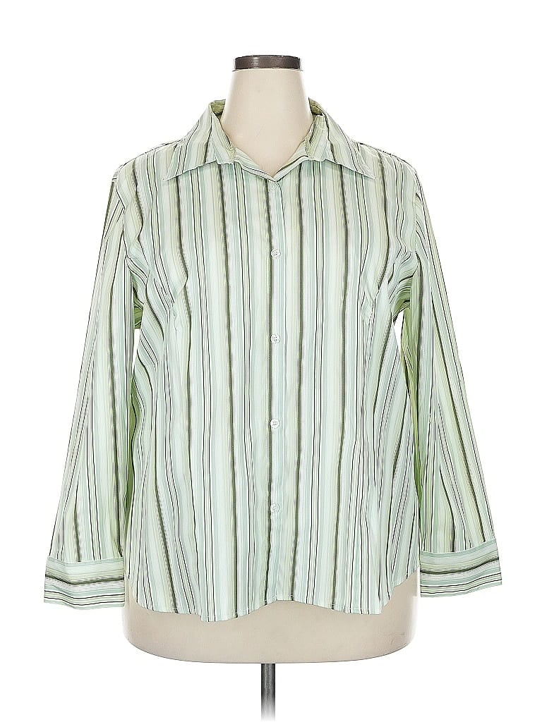 Pre-owned Gap 3/4 Sleeve Blouse In Green