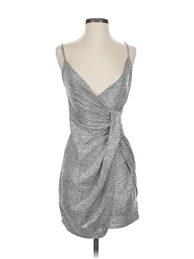 Trixxi Metallic Silver Cocktail Dress Size S - photo 1