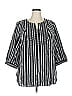 Cj Banks 100% Cotton Black 3/4 Sleeve Blouse Size 2X - photo 1