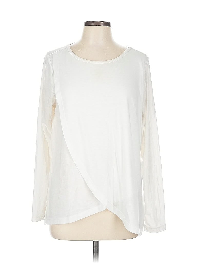 DG^2 by Diane Gilman Ivory Long Sleeve T-Shirt Size L - photo 1