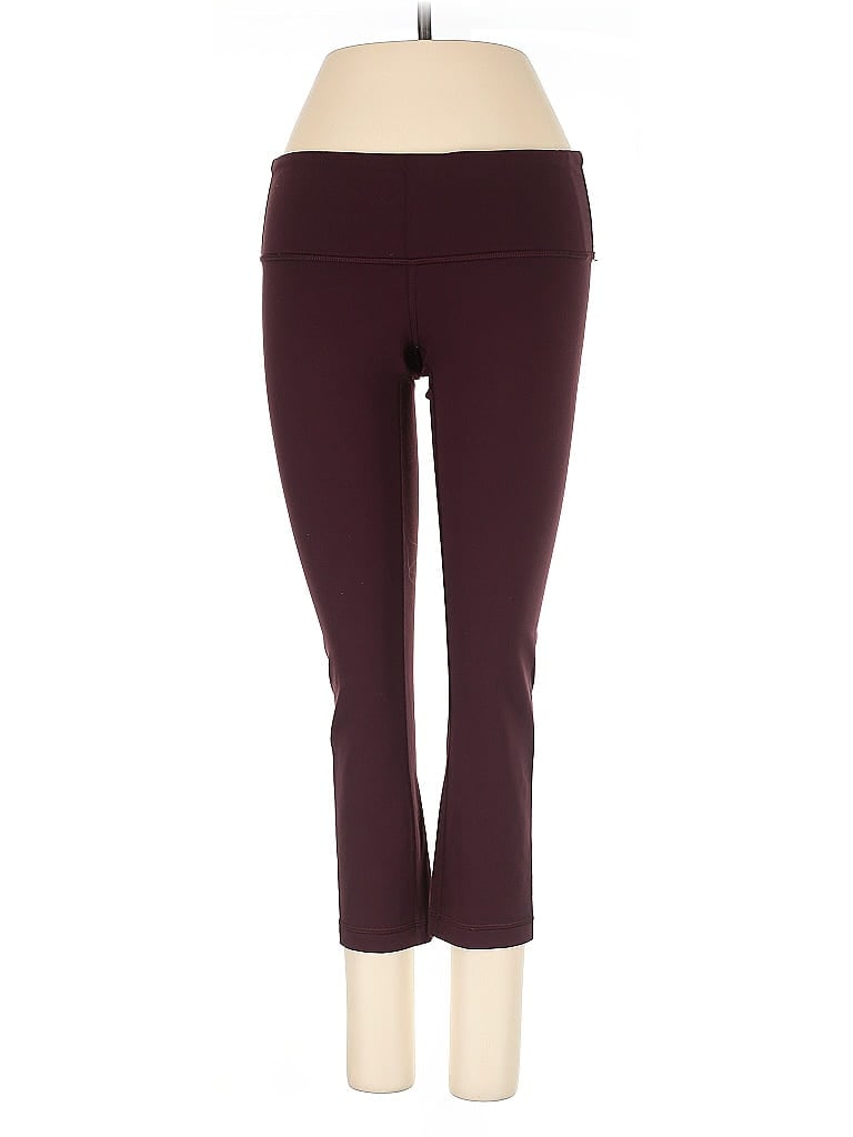 Pre-owned Lululemon Athletica Active Pants In Burgundy