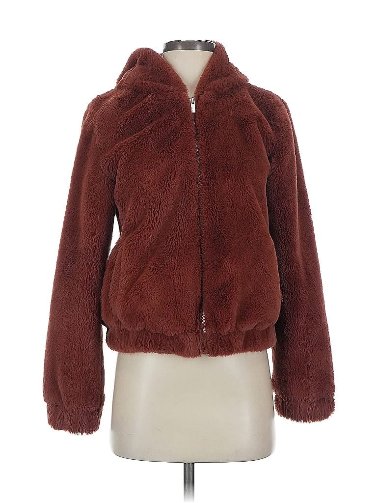 Pre-owned Full Tilt Faux Fur Jacket In Brown