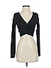 Blue Blush Black Long Sleeve Top Size S - photo 1