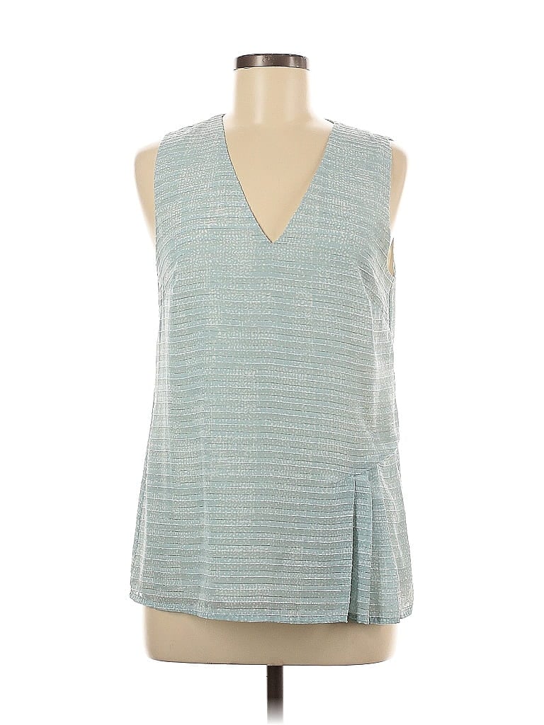 Pre-owned Banana Republic Tank Top Blue Plunge Neckline Tops