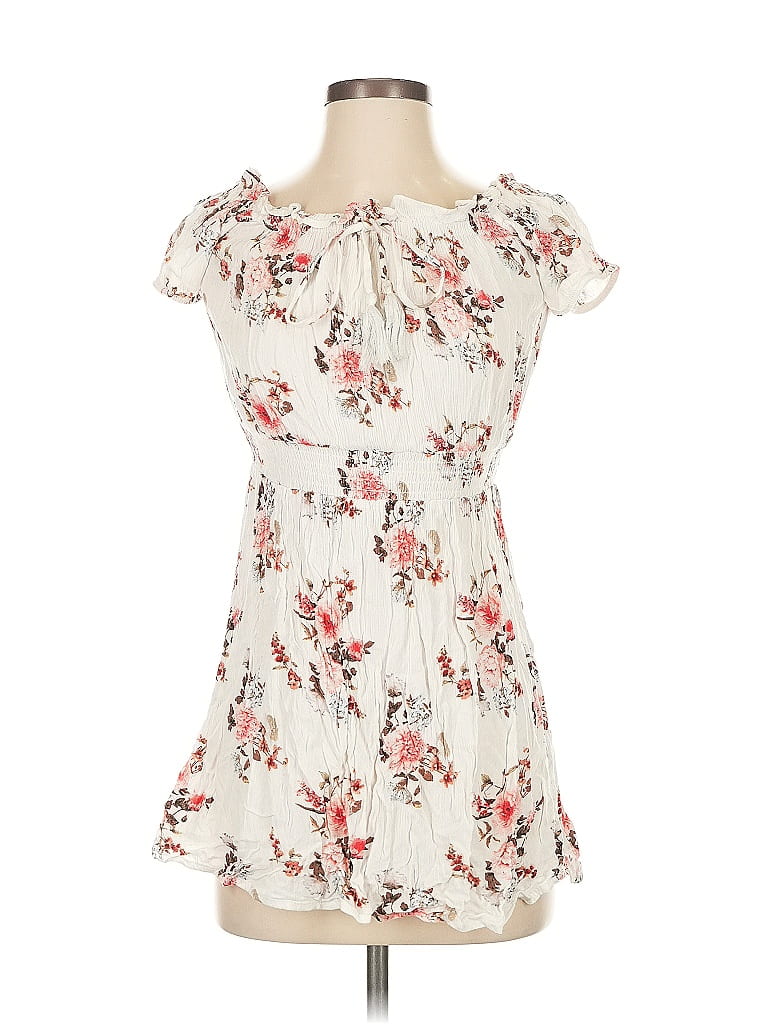 rue21 100% Rayon Floral Ivory Casual Dress Size S - 48% off | ThredUp