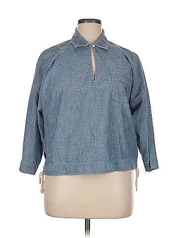 Lauren Jeans Co. 3/4 Sleeve Button-Down Shirt (view 1)