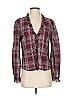 Evereve 100% Cotton Plaid Burgundy Long Sleeve Blouse Size S - photo 1