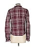 Evereve 100% Cotton Plaid Burgundy Long Sleeve Blouse Size S - photo 2