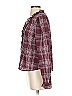 Evereve 100% Cotton Plaid Burgundy Long Sleeve Blouse Size S - photo 4