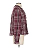 Evereve 100% Cotton Plaid Burgundy Long Sleeve Blouse Size S - photo 3