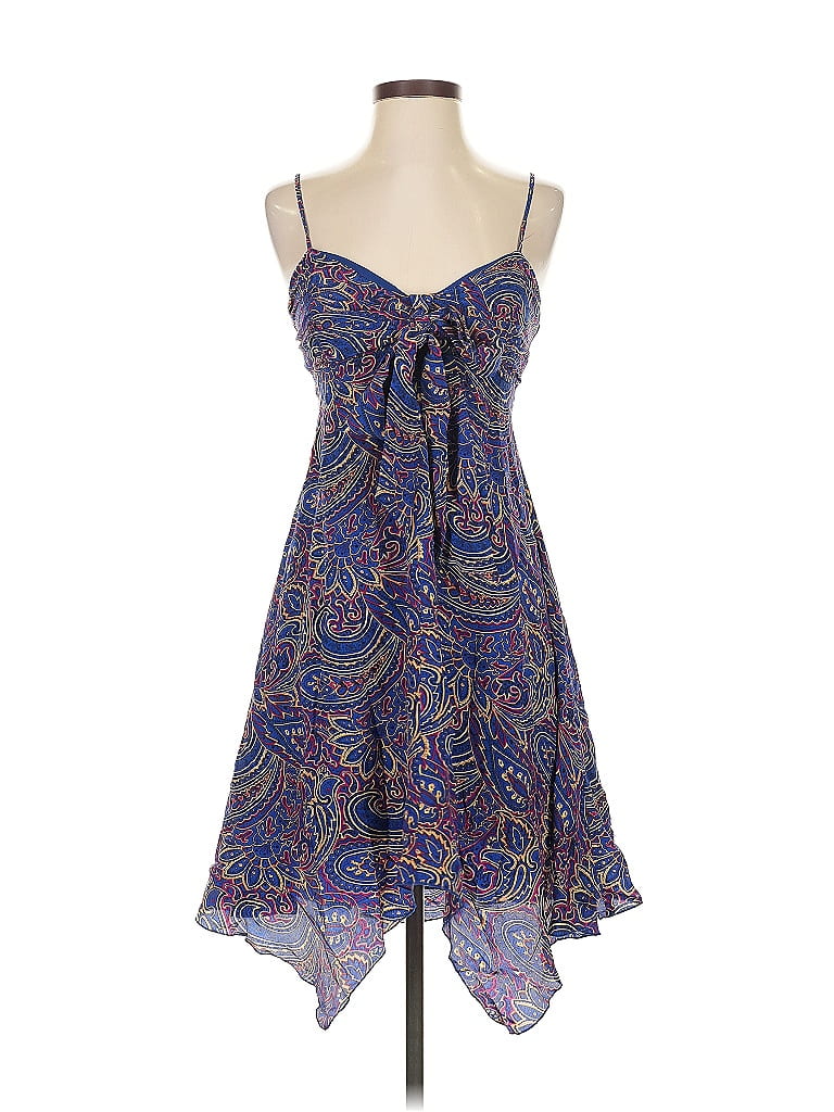 Guess Jeans 100% Polyester Paisley Blue Cocktail Dress Size S - photo 1