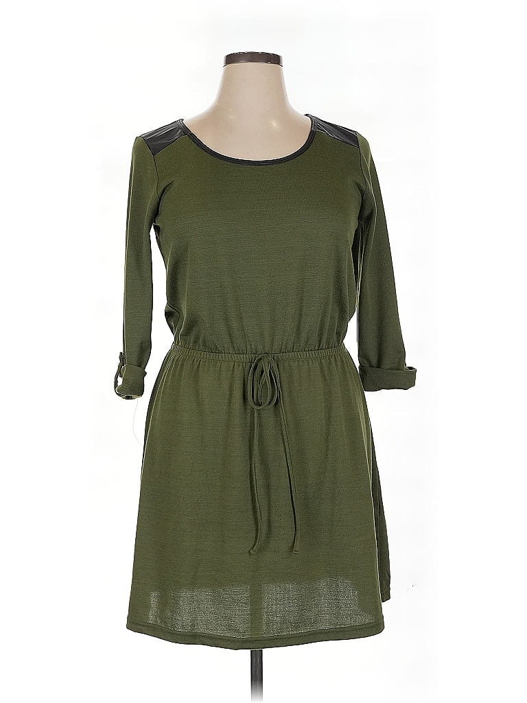 Derek Heart Solid Green Casual Dress Size XL - photo 1