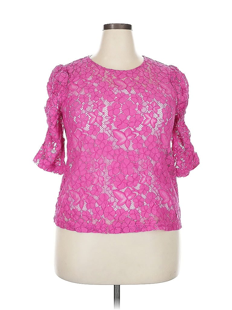 Pre-owned Nanette Lepore 3/4 Sleeve Blouse In Pink