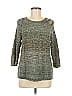 Christopher & Banks Metallic Gray Green Pullover Sweater Size M - photo 1