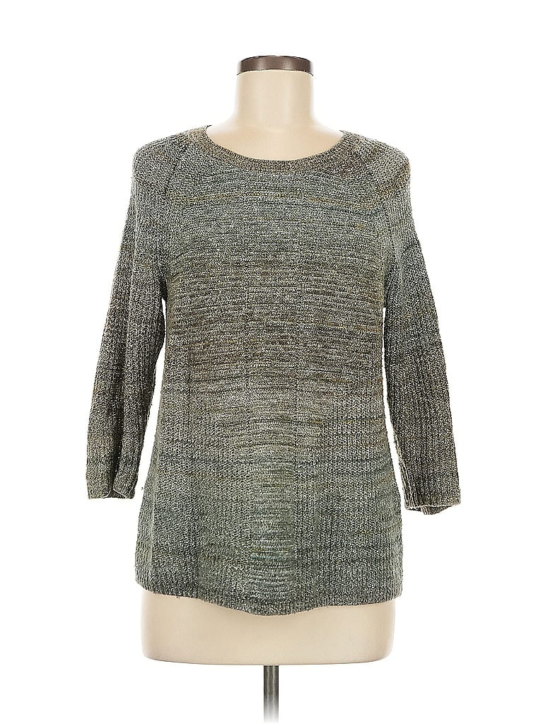 Christopher & Banks Metallic Gray Green Pullover Sweater Size M - photo 1