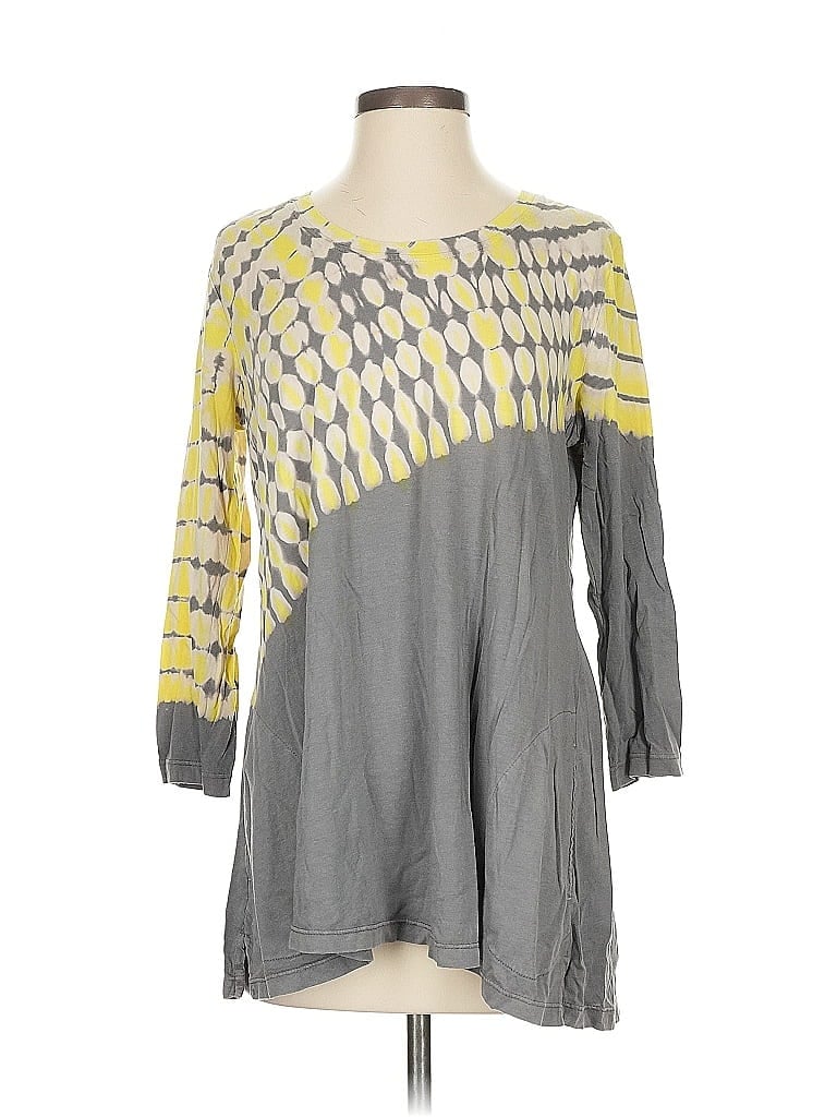 LOGO by Lori Goldstein Gray 3/4 Sleeve Blouse Size S - photo 1