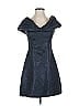 ML Monique Lhuillier 100% Polyester Metallic Blue Cocktail Dress Size 6 - photo 1