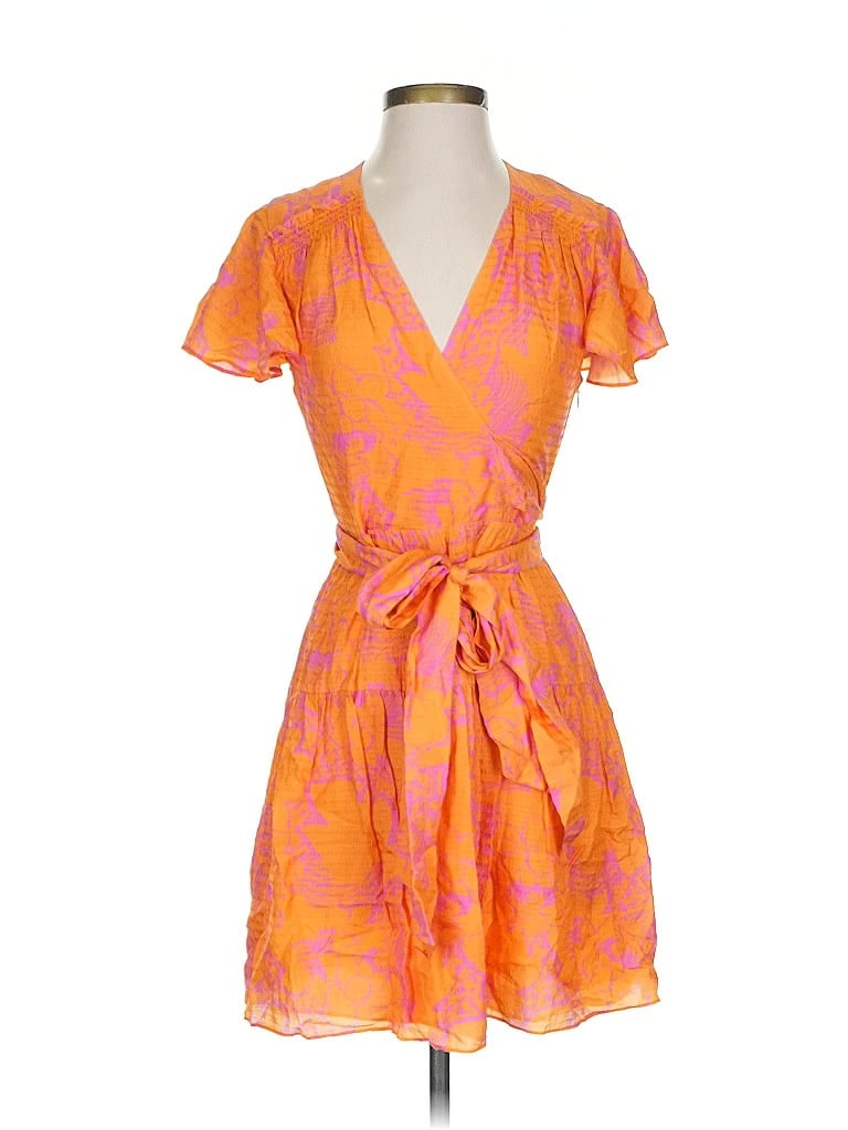 Tanya Taylor Paisley Orange Casual Dress Size 0 - photo 1
