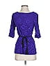 Connected Apparel 100% Polyester Purple 3/4 Sleeve Blouse Size S - photo 1