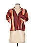 Hollister 100% Viscose Color Block Burgundy Short Sleeve Blouse Size M - photo 1